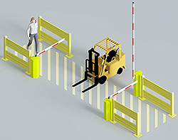 AisleCop(c) 3-Gate Forklift &amp; Pedestrian System