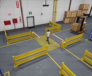 AisleCop Gen5 Dual Pedestrian Gate System with Pedestrian Priority