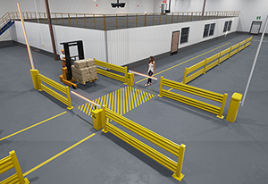 AisleCop Gen5 Dual Vehicle/Pedestrian Gate System with Vehicle Priority